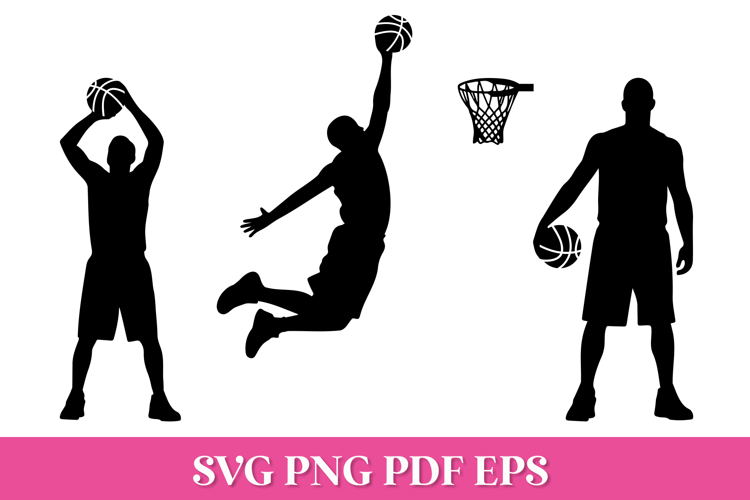 Basketball Players Silhouettes SVG Pack