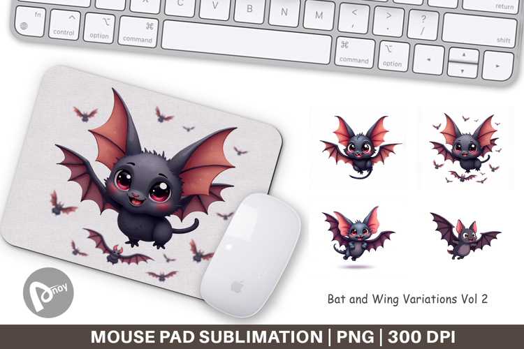 Mouse Pad Bat and Wing Variations