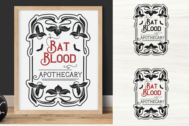 Bat Blood Apothecary SVG Signs