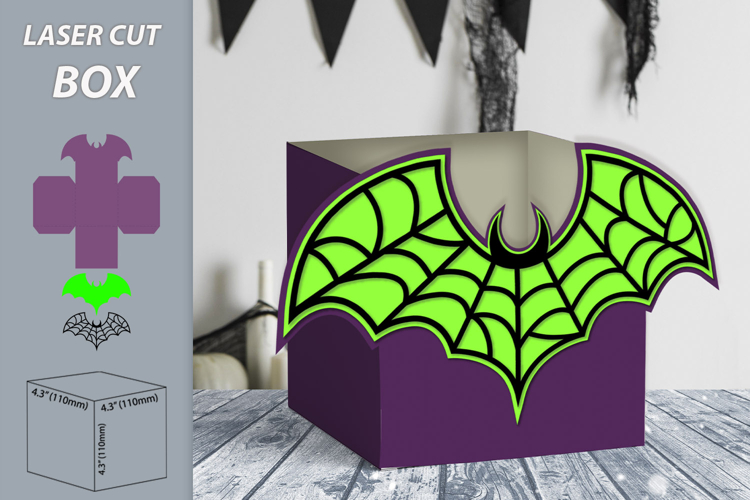 Halloween treat box laser cut, Candy paper box