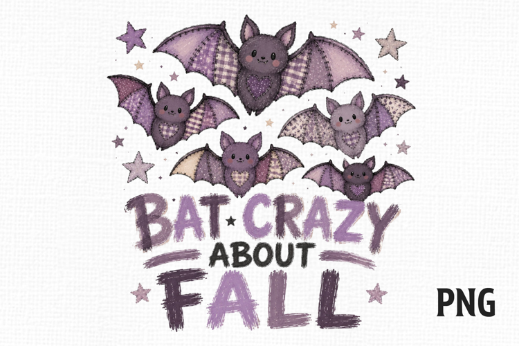 Bat Crazy About Fall PNG, Cute Halloween Bat PNG
