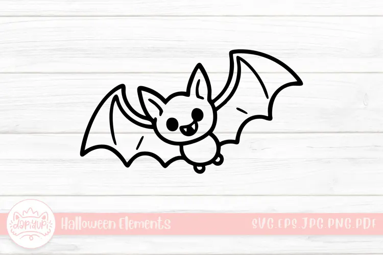 Bat doodle halloween element