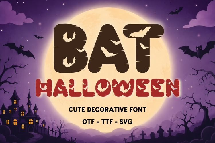 Bat Halloween - Cute Decorative Halloween Font