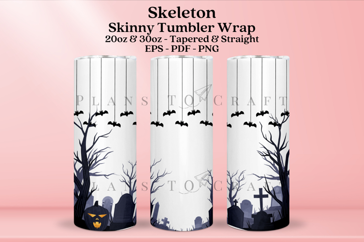 Bat Halloween Skinny Tumbler Sublimation Wrap