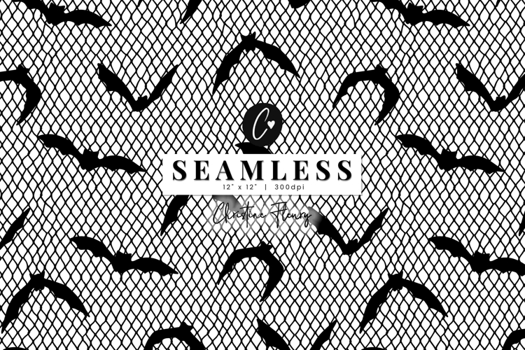 Seamless Bat Lace Pattern | Halloween PNG