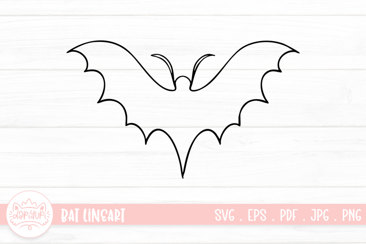 Bat Lineart SVG Cut File