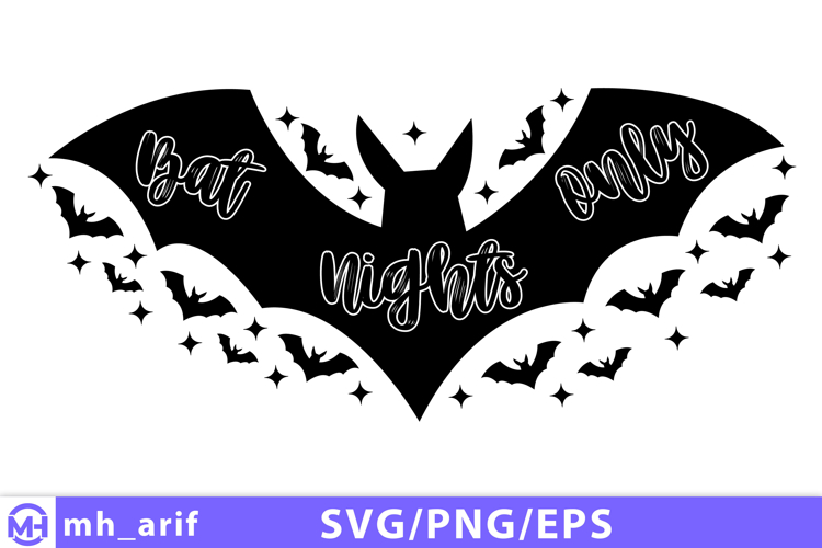 Bat Nights Only Halloween SVG PNG Design