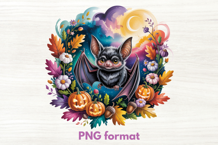 Halloween Fall Bat PNG Sublimation