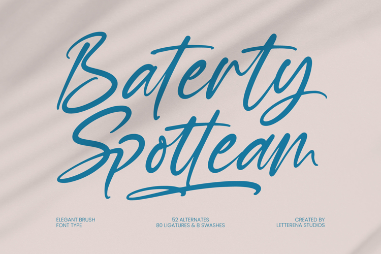 Baterty Spotteam Elegant Brush Font Type
