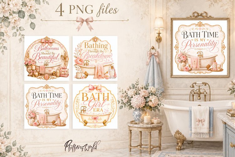 Coquette Bathroom Quotes | Feminine Bathroom Decor example image 1