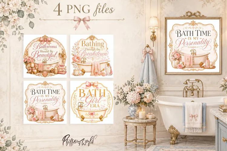 Coquette Bathroom Quotes | Feminine Bathroom Decor