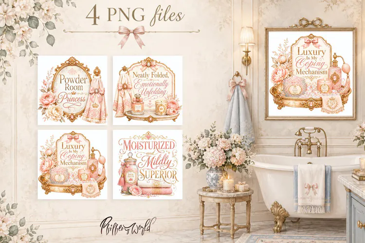 Coquette Bathroom Quotes | Pink Vintage Bath