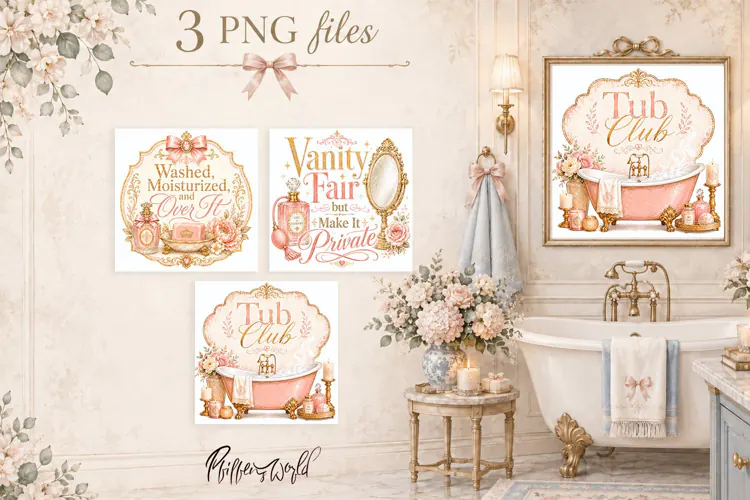 Coquette Bathroom Quotes | Pink Bath Quotes, Bows & Florals