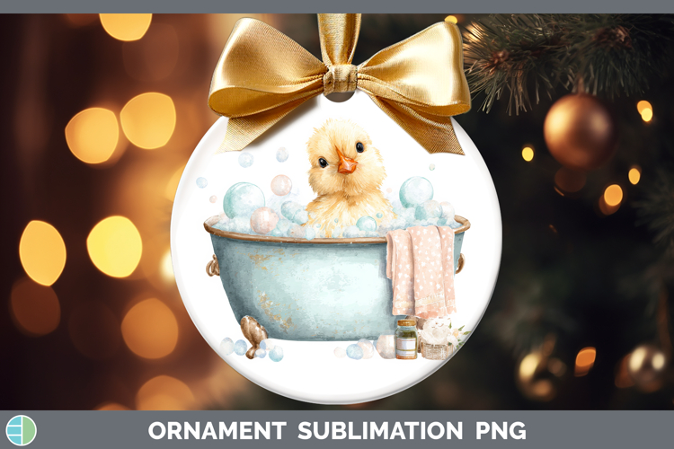 Chicken Bathtub Ornament Sublimation Design