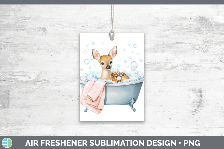 Deer Bathtub Air Freshener Sublimation Design