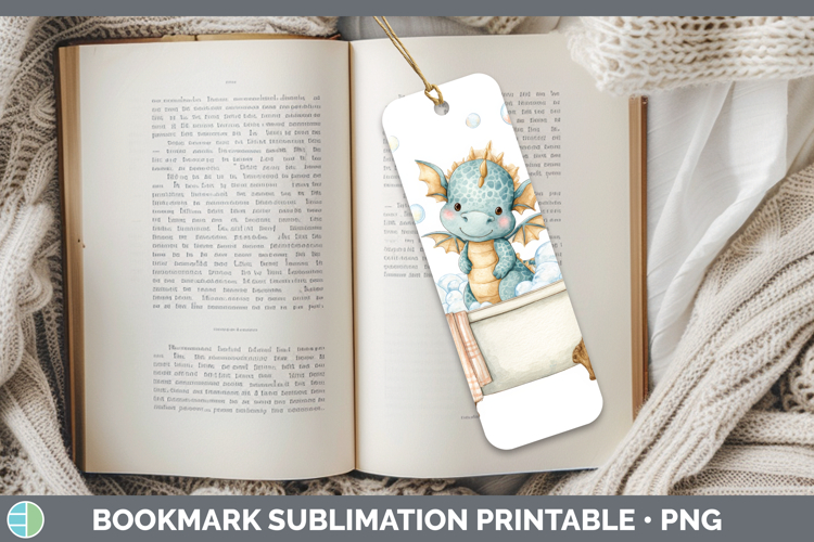 Dragon Bathtub Bookmark Sublimation Design