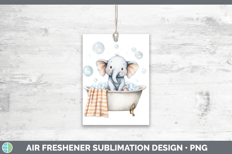 Elephant Bathtub Air Freshener Sublimation Design