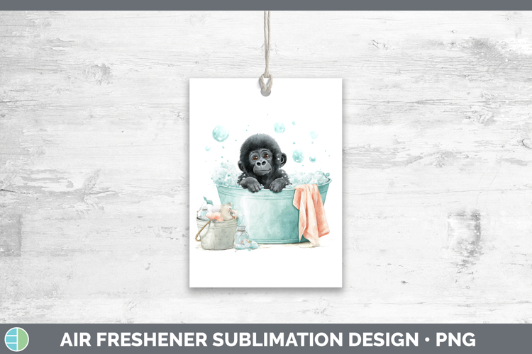 Gorilla Bathtub Air Freshener Sublimation Design