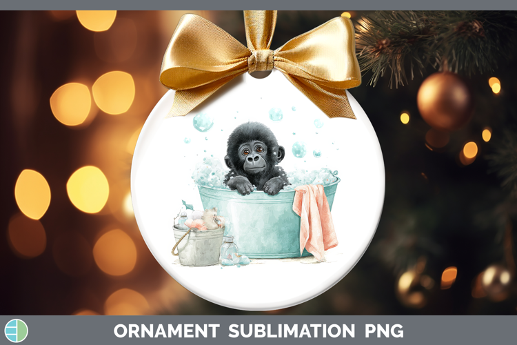 Gorilla Bathtub Ornament Sublimation Design