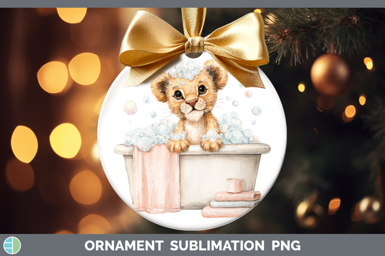 Lion Bathtub Ornament Sublimation Design