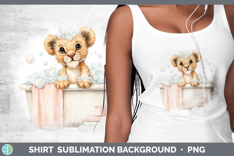 Lion Bathtub Shirt Sublimation Design