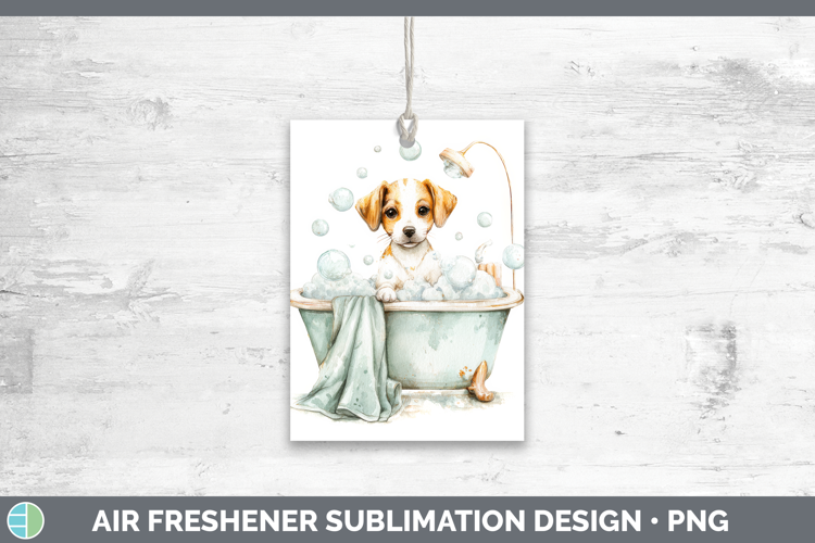 Puppy Bathtub Air Freshener Sublimation Design