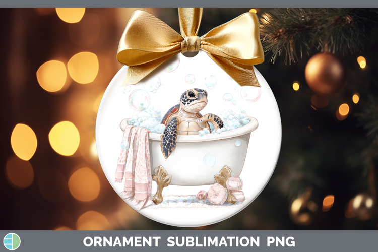 Sea Turtle Bathtub Ornament Sublimation Design