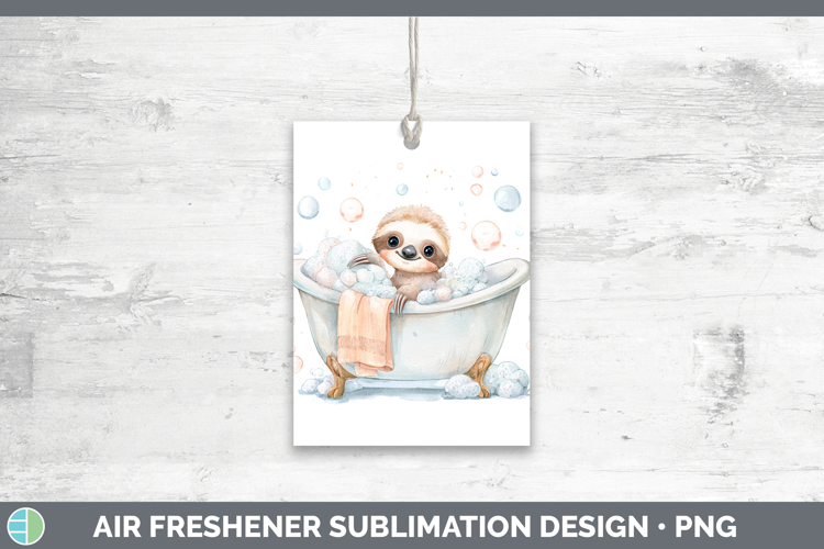 Sloth Bathtub Air Freshener Sublimation Design