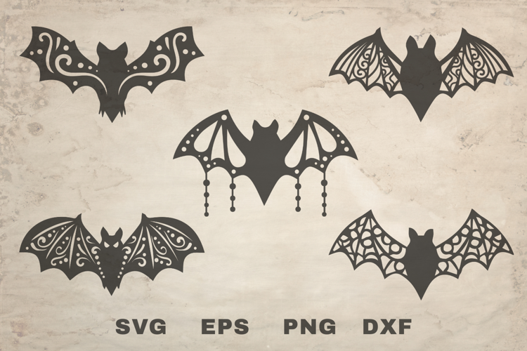 Decorative Gothic Bats SVG