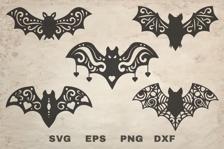 Vintage Gothic Bats SVG