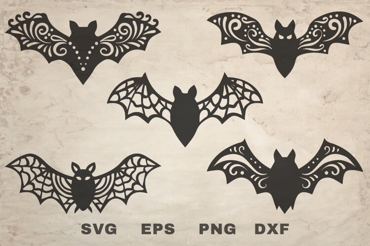 Intricate Gothic Bats SVG example image 1