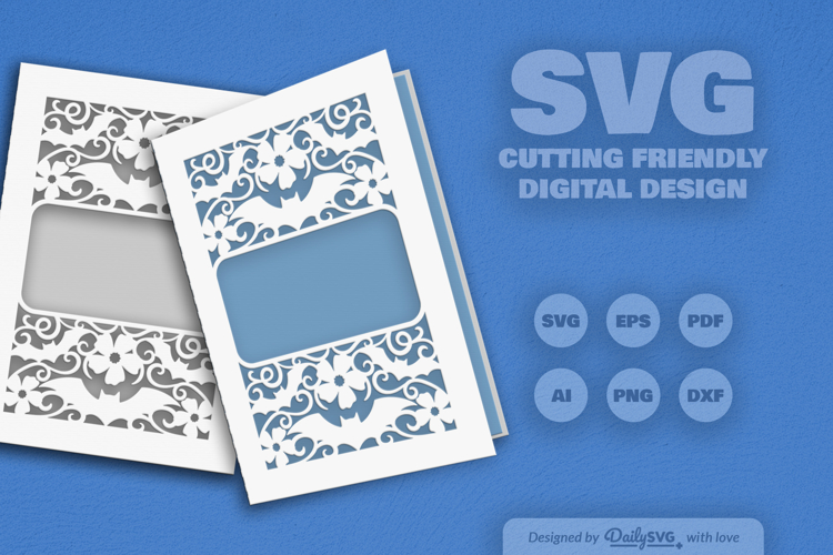 Bats and Floral Greeting Card Papercut SVG