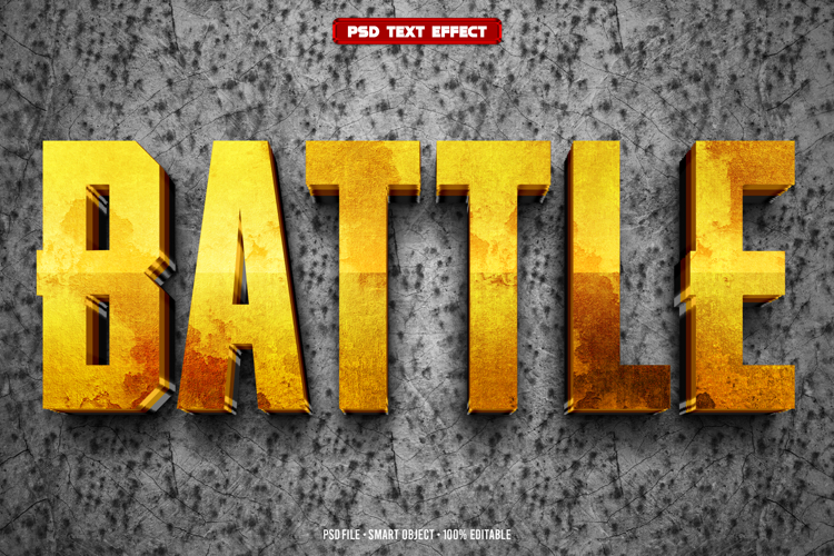 Battle 3D editable text effect