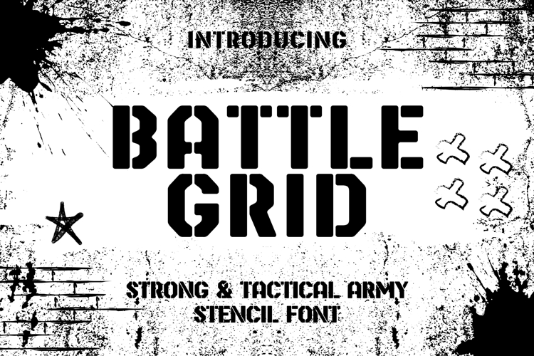 battle grid - Tactical Army Stencil Font