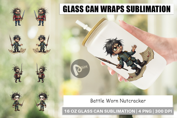 Glass Can Battle Worn Nutcracker