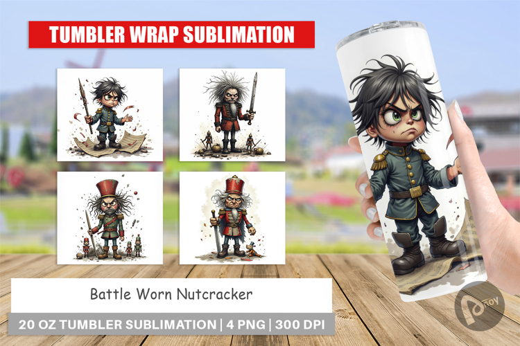 Tumbler Battle Worn Nutcracker
