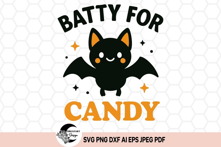Batty for Candy SVG design | Halloween Bat SVG & Clipart
