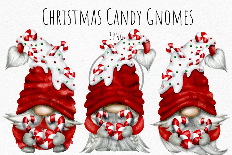 Christmas Candy Gnomes PNG