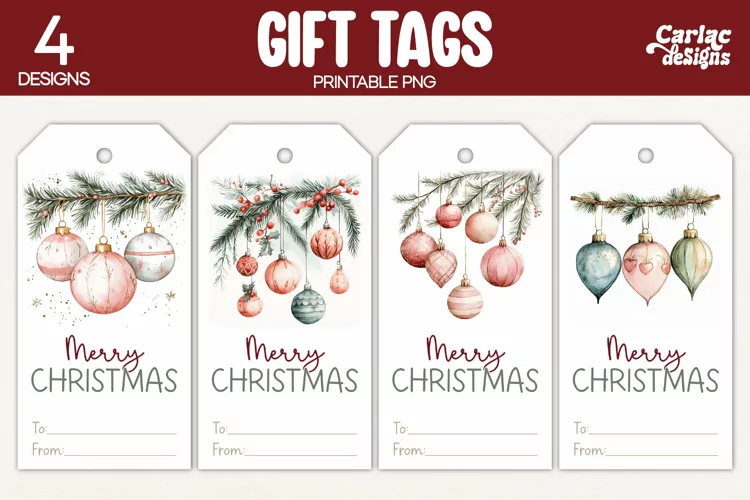 Christmas Gift Tags, Merry Christmas Printable Tags