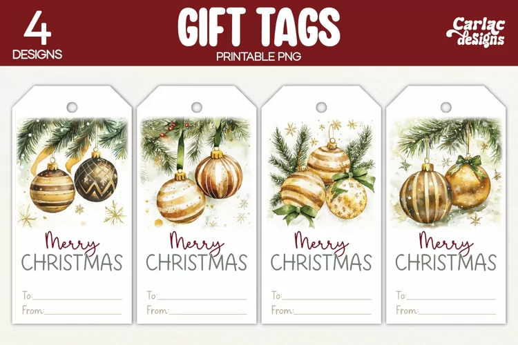 Christmas Gift Tags, Merry Christmas Printable Tags