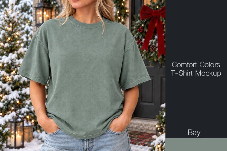 Comfort Colors 1717 t-shirt mockup - Bay Color example image 1