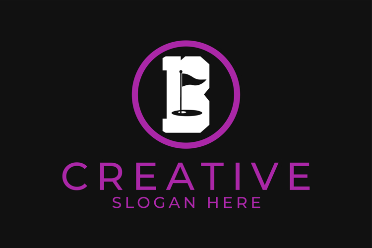 Golf Flag B Letter Logo Design