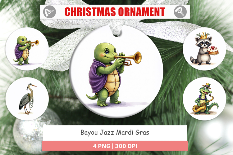 Bayou Jazz Mardi Gras Ornament