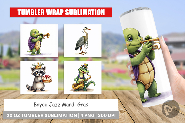Bayou Jazz Mardi Gras Tumbler