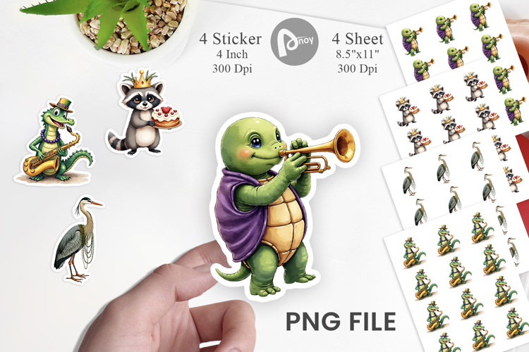 Bayou Jazz Mardi Gras Sticker