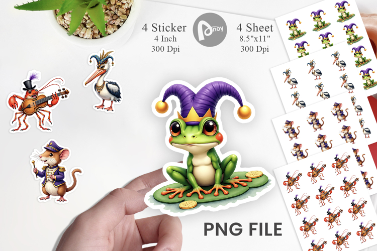 Bayou Jazz Mardi Gras Sticker