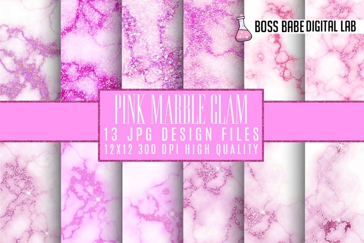 Pink Glam marble digital paper example image 1