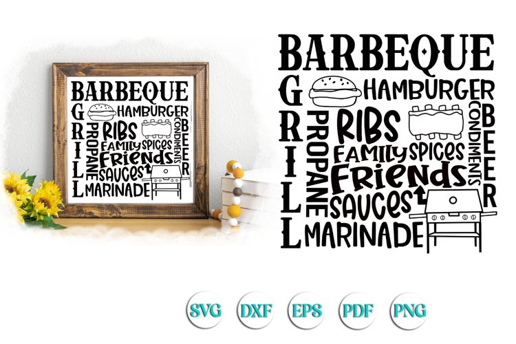 Barbeque Subway Art SVG Cut file