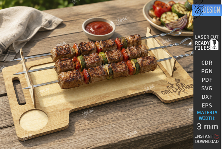 Wooden BBQ Serving Tray Laser Cut | Serving Tray | Outdoor