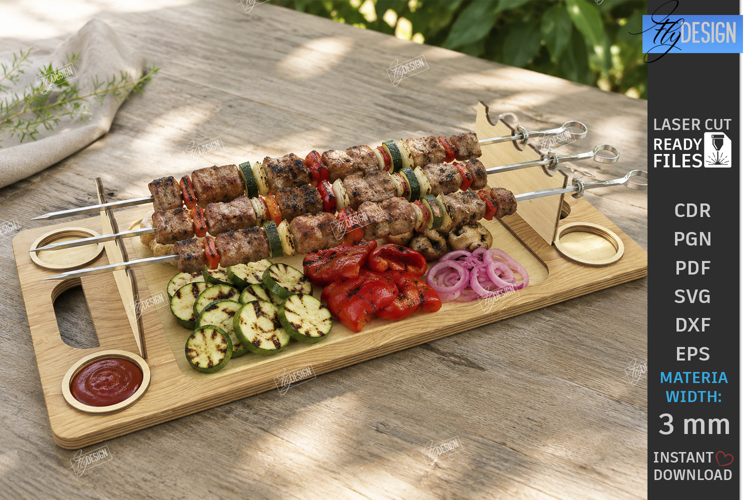Wooden BBQ Serving Tray Laser Cut | Serving Tray | Outdoor
